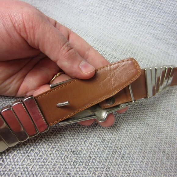 Courtenay Belt Womens Medium Brown Genuine Leather Medallion Vintage Western - Picture 6 of 15